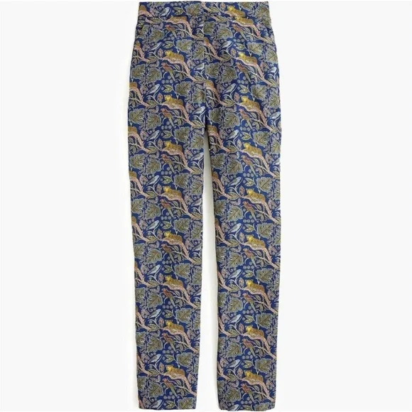 J. Crew 100% Silk Full-length Easy Pant Botanical Cheetah Print Women's 4 $198 - Picture 3 of 8
